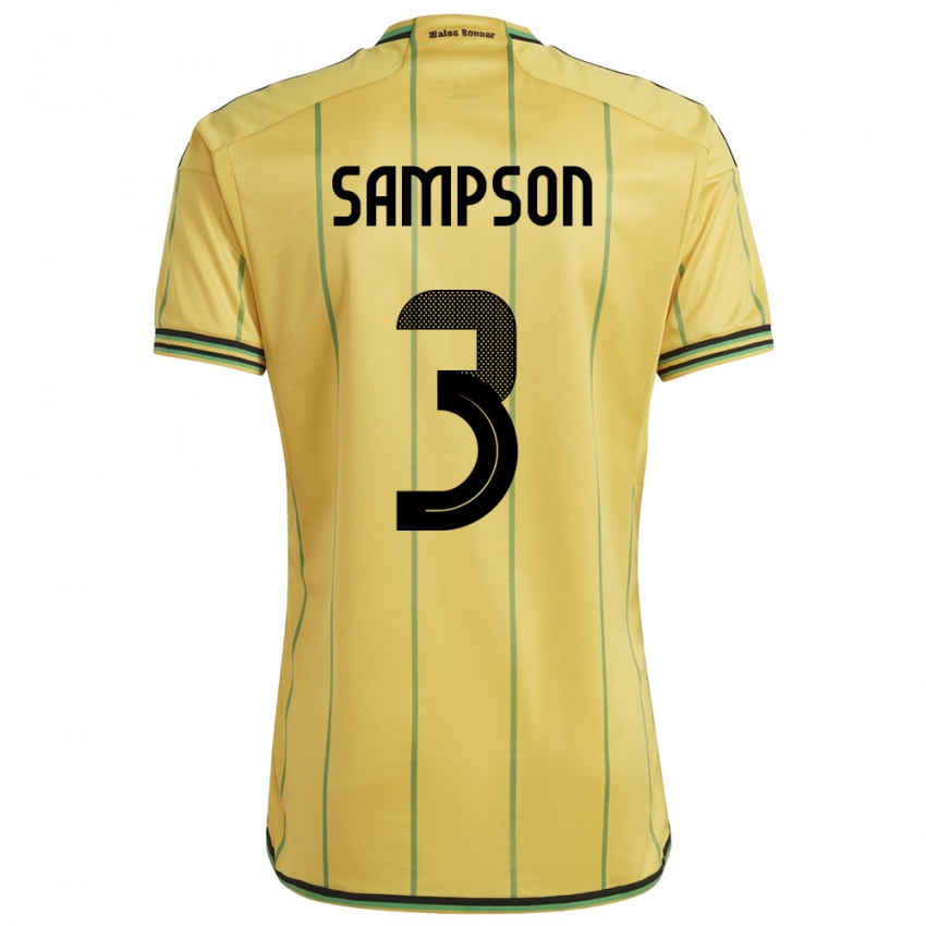 נשים ג'מייקה Vyan Sampson #3 צהוב ג'רזי ביתית 24-26 חולצה קצרה