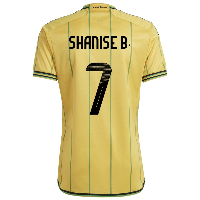 נשים ג'מייקה Shanise Buckley #7 צהוב ג'רזי ביתית 24-26 חולצה קצרה