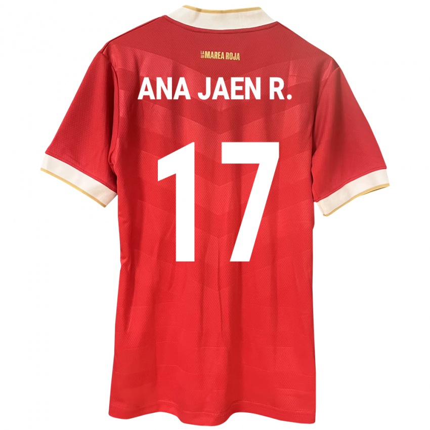 נשים פנמה Ana Jaén Rodríguez #17 אָדוֹם ג'רזי ביתית 24-26 חולצה קצרה