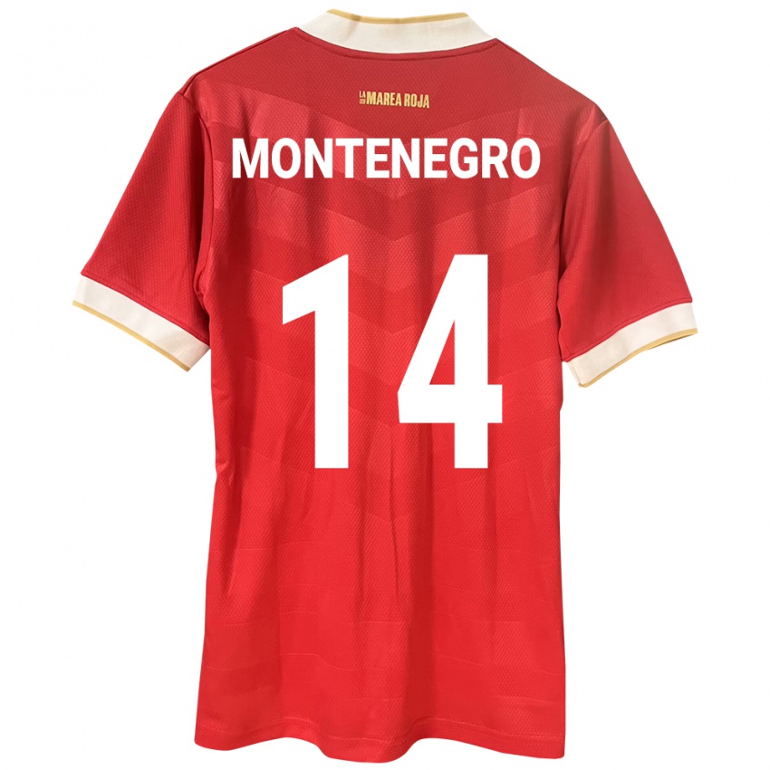 נשים פנמה Carmen Montenegro #14 אָדוֹם ג'רזי ביתית 24-26 חולצה קצרה