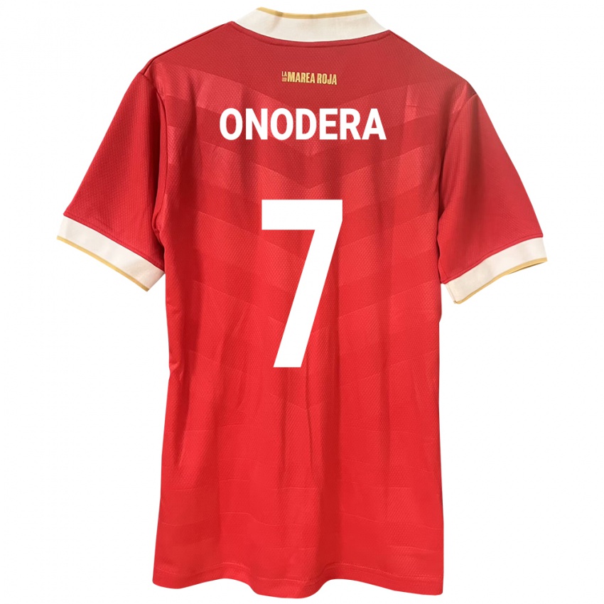 נשים פנמה Alison Onodera #7 אָדוֹם ג'רזי ביתית 24-26 חולצה קצרה