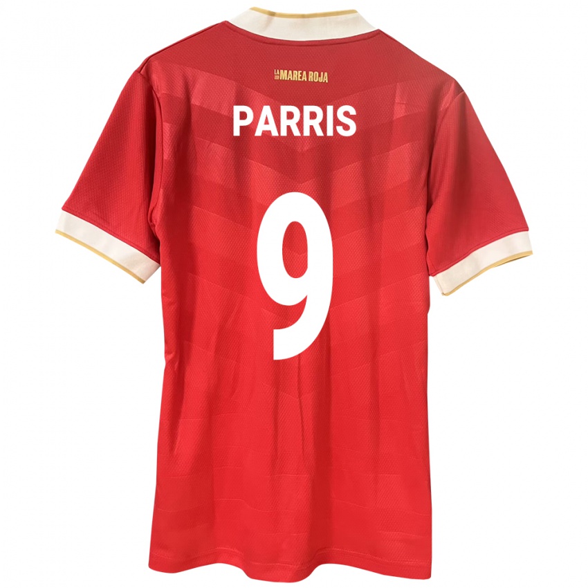 נשים פנמה Katherine Parris #9 אָדוֹם ג'רזי ביתית 24-26 חולצה קצרה