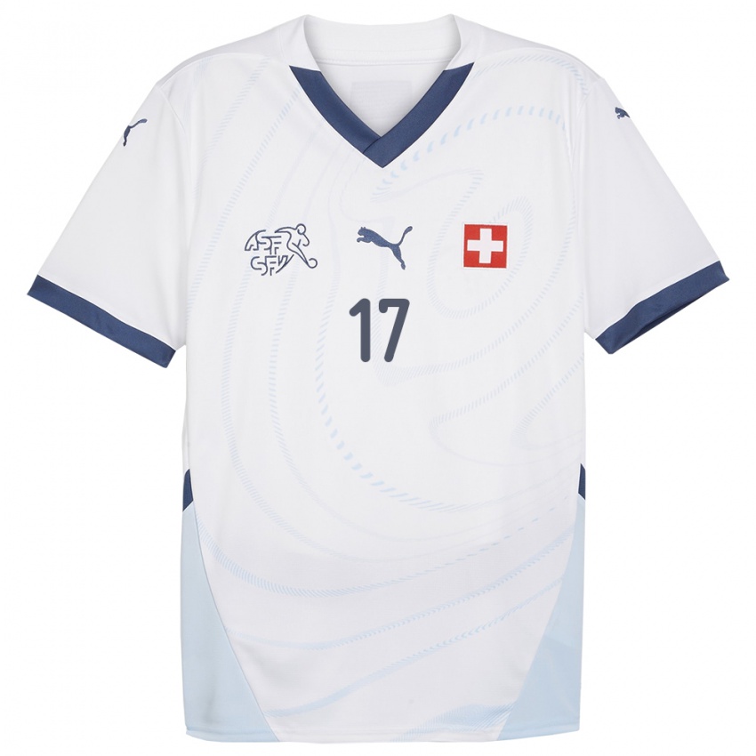 נשים שווייץ לוריס בניטו #17 לבן הרחק ג'רזי 24-26 חולצה קצרה