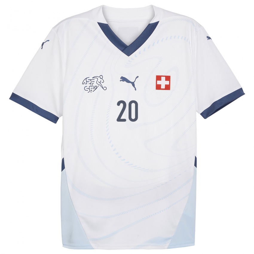 נשים שווייץ טיירון אווסו #20 לבן הרחק ג'רזי 24-26 חולצה קצרה
