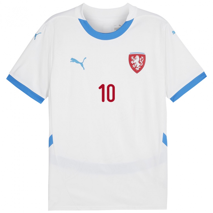 נשים צ'כיה David Vesely #10 לבן הרחק ג'רזי 24-26 חולצה קצרה