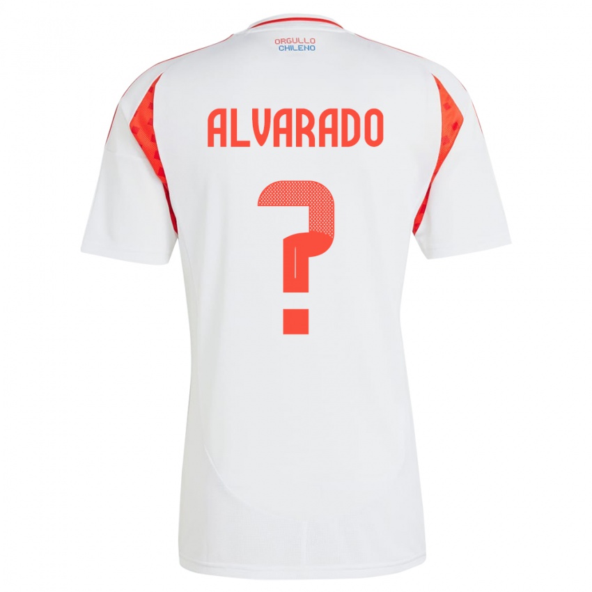 נשים צ'ילה José Alvarado #0 לבן הרחק ג'רזי 24-26 חולצה קצרה