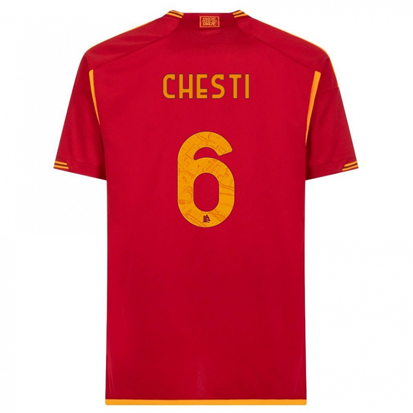 ילדים Francesco Chesti #6 אָדוֹם ג'רזי ביתית 2023/24 חולצה קצרה