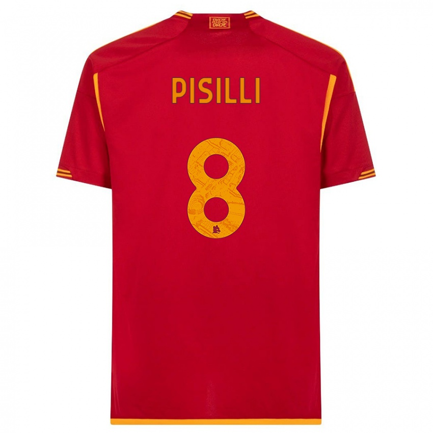 ילדים Niccolo Pisilli #8 אָדוֹם ג'רזי ביתית 2023/24 חולצה קצרה