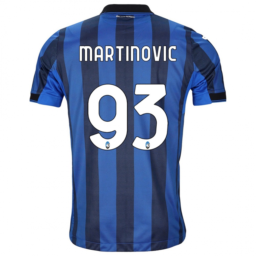 ילדים מלאניה מרטינוביץ' #93 שחור כחול ג'רזי ביתית 2023/24 חולצה קצרה