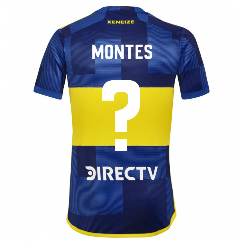 ילדים Rodrigo Montes #0 כחול כהה צהוב ג'רזי ביתית 2023/24 חולצה קצרה