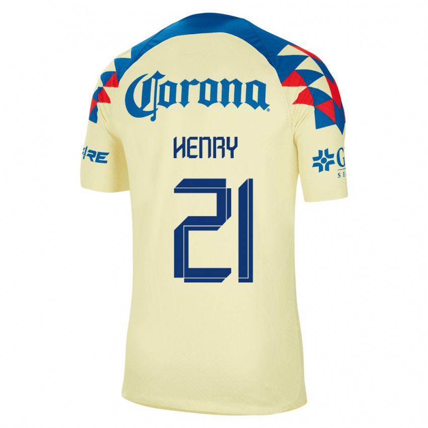 ילדים הנרי מרטין #21 צהוב ג'רזי ביתית 2023/24 חולצה קצרה