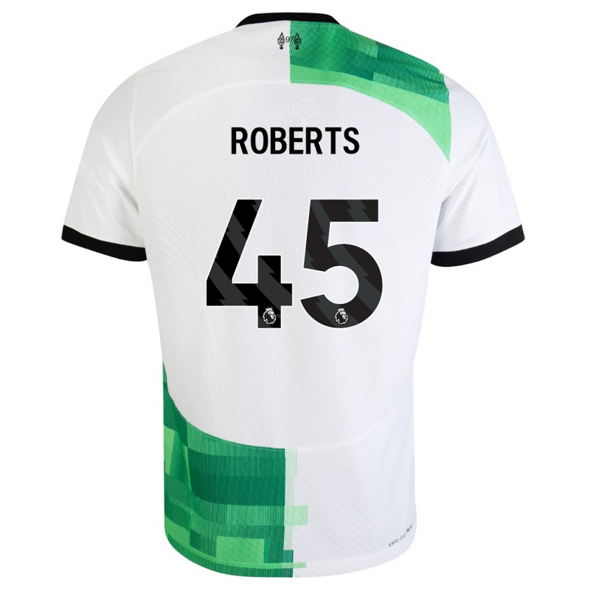 ילדים איוואן רוברטס #45 לבן ירוק הרחק ג'רזי 2023/24 חולצה קצרה