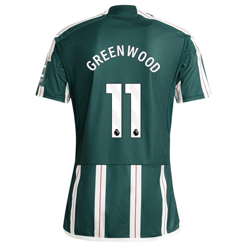 ילדים מייסון גרינווד #11 ירוק כהה הרחק ג'רזי 2023/24 חולצה קצרה