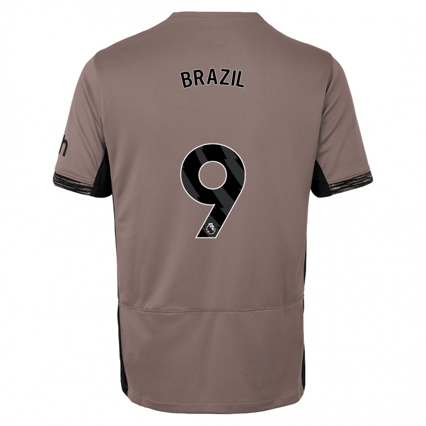 ילדים אלי ברזיל #9 בז' כהה ג'רזי קיט שלישי 2023/24 חולצה קצרה