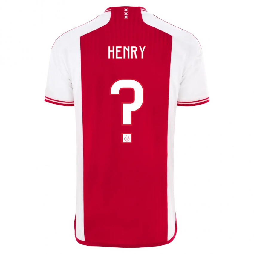 גברים Alvaro Henry #0 אדום לבן ג'רזי ביתית 2023/24 חולצה קצרה