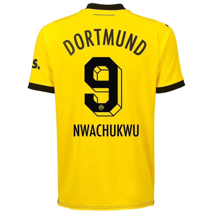 גברים Isaak Nwachukwu #9 צהוב ג'רזי ביתית 2023/24 חולצה קצרה