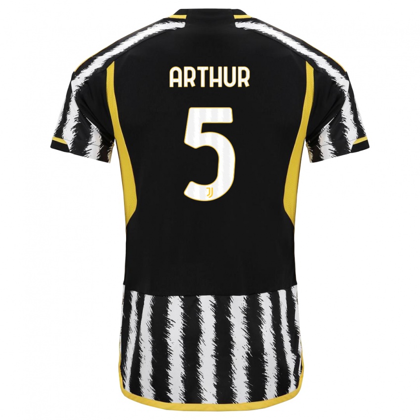 גברים ארתור #5 לבן שחור ג'רזי ביתית 2023/24 חולצה קצרה