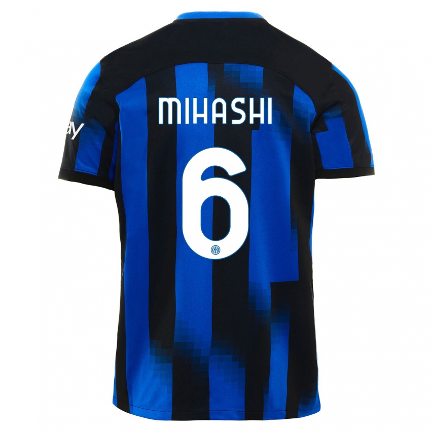 גברים Mana Mihashi #6 שחור כחול ג'רזי ביתית 2023/24 חולצה קצרה