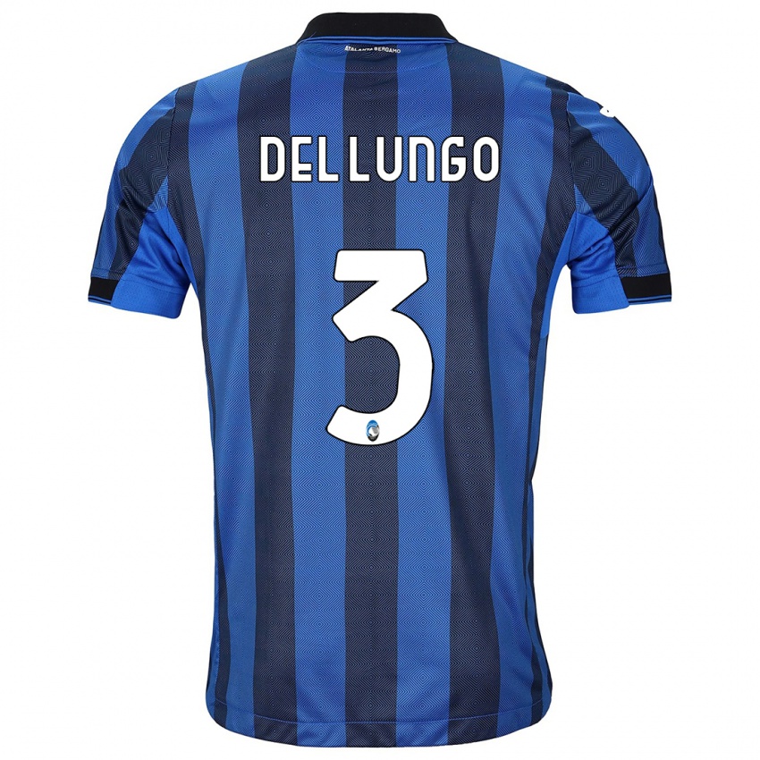 גברים Tommaso Del Lungo #3 שחור כחול ג'רזי ביתית 2023/24 חולצה קצרה