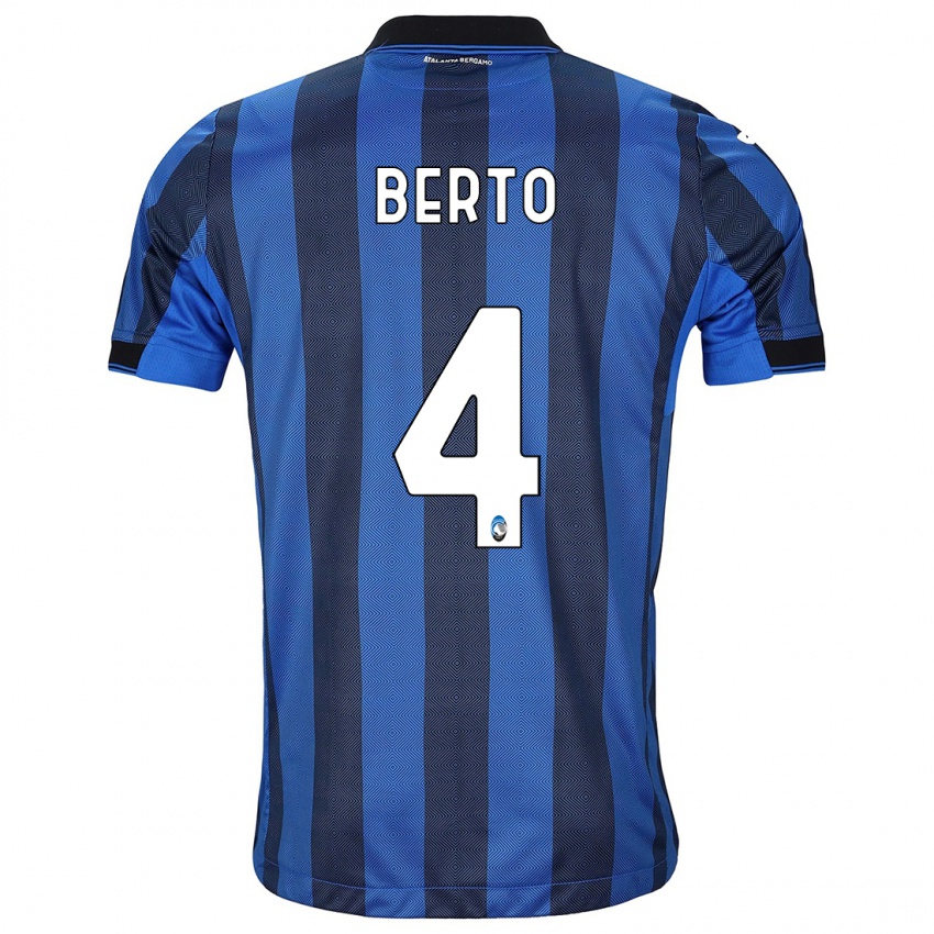 גברים Gabriele Berto #4 שחור כחול ג'רזי ביתית 2023/24 חולצה קצרה