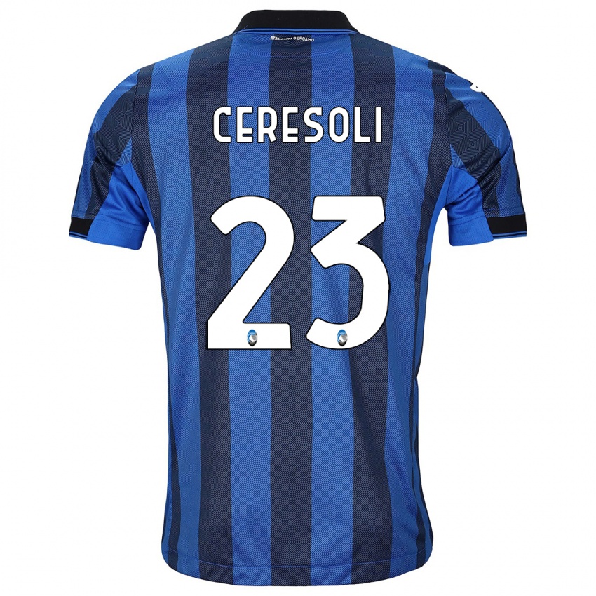 גברים Andrea Ceresoli #23 שחור כחול ג'רזי ביתית 2023/24 חולצה קצרה