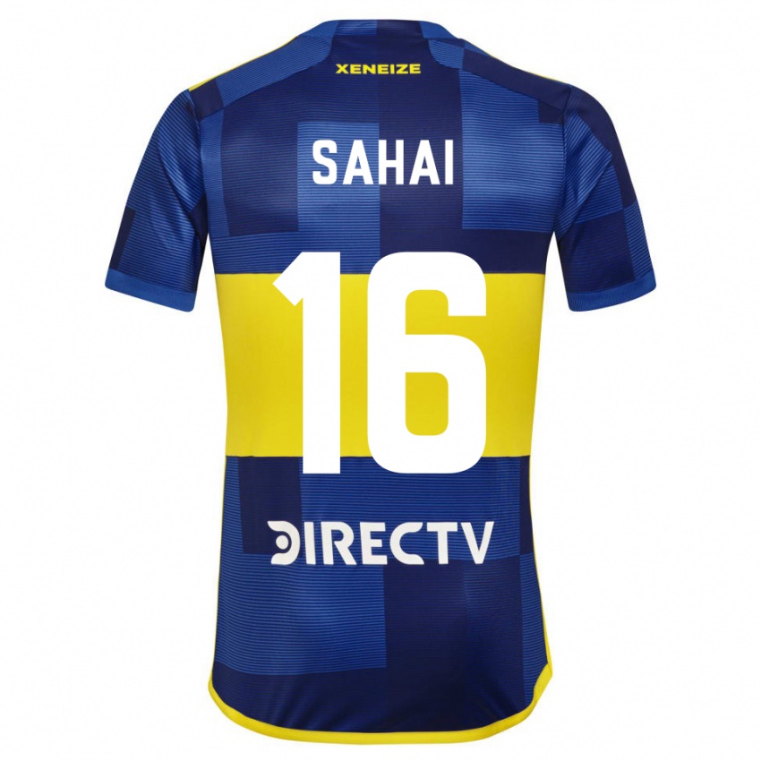 גברים Veer Sahai #16 כחול כהה צהוב ג'רזי ביתית 2023/24 חולצה קצרה
