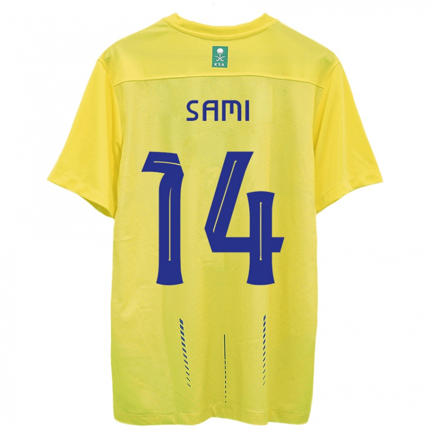 גברים סאמי אל-נאג'י #14 צהוב ג'רזי ביתית 2023/24 חולצה קצרה