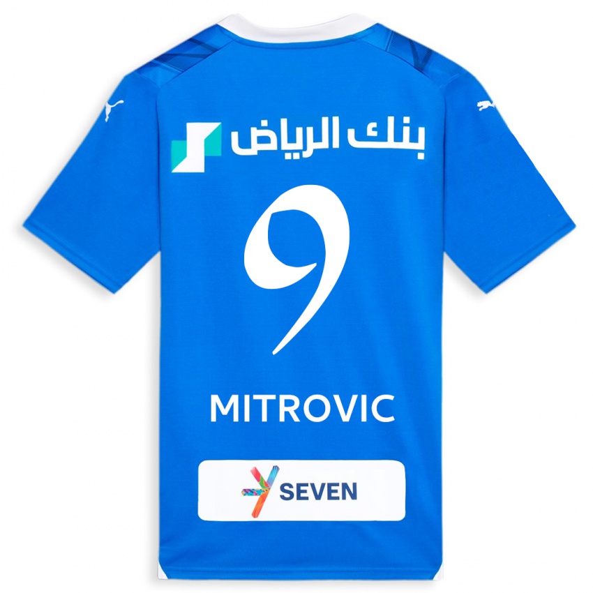 גברים אלכסנדר מיטרוביץ' #9 כְּחוֹל ג'רזי ביתית 2023/24 חולצה קצרה