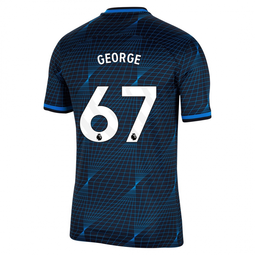 גברים טיריק ג'ורג' #67 כחול כהה הרחק ג'רזי 2023/24 חולצה קצרה