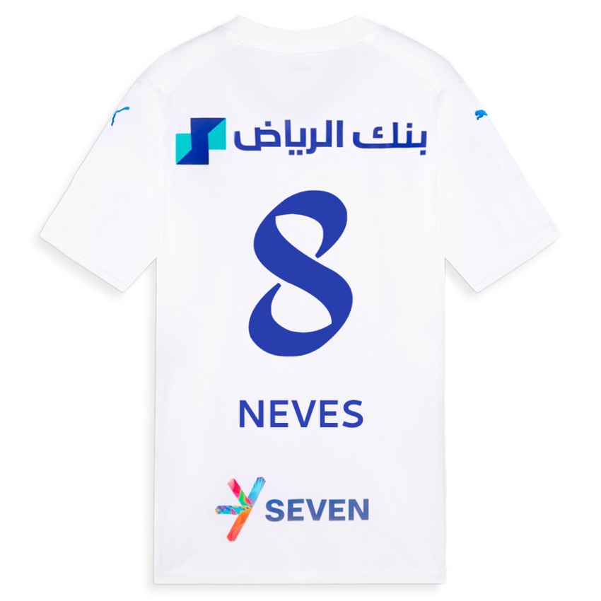 גברים רובן נבס #8 לבן הרחק ג'רזי 2023/24 חולצה קצרה