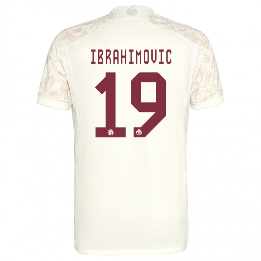 גברים ארייון איברהימוביץ' #19 צבע קרם ג'רזי קיט שלישי 2023/24 חולצה קצרה
