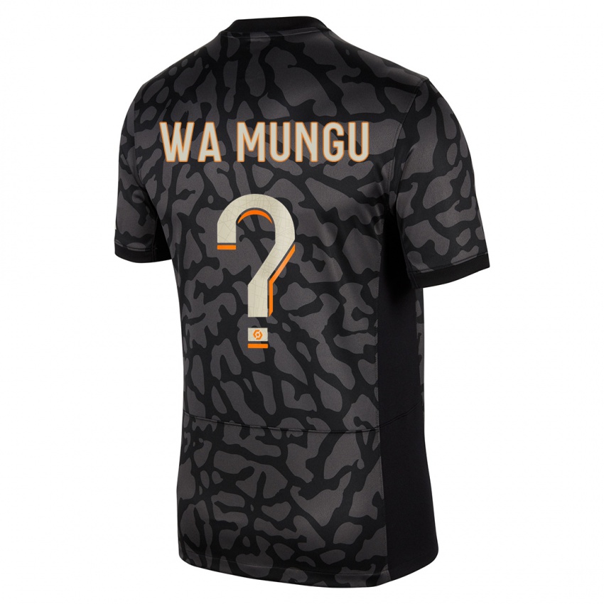 גברים Vimoj Muntu Wa Mungu #0 שָׁחוֹר ג'רזי קיט שלישי 2023/24 חולצה קצרה