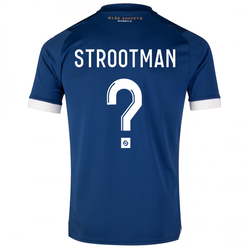 נשים קווין סטרוטמן #0 כחול כהה הרחק ג'רזי 2023/24 חולצה קצרה