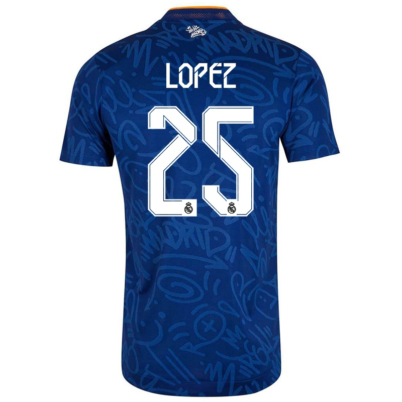 גברים Luis Federico López Andúgar #25 כחול כהה הרחק ג'רזי 2021/22 חולצה קצרה