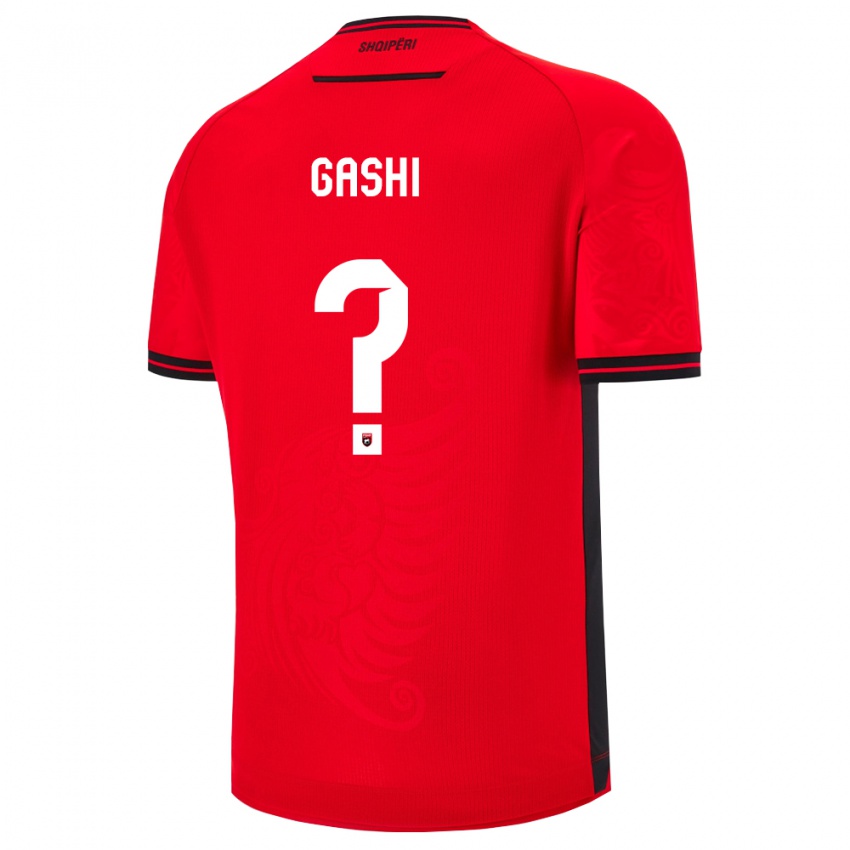 ילדים אלבניה Afrim Gashi #0 שחור אדום ג'רזי ביתית 26-28 חולצה קצרה