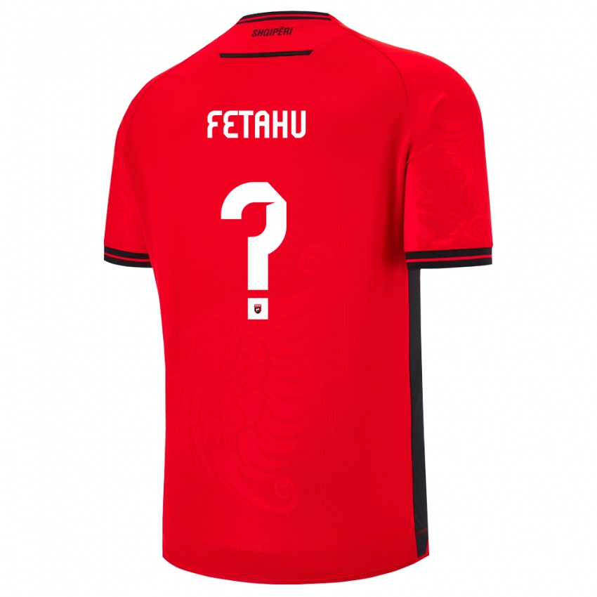 ילדים אלבניה אנטאו פטאהו #0 שחור אדום ג'רזי ביתית 26-28 חולצה קצרה