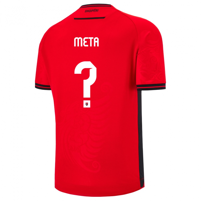 ילדים אלבניה Ermal Meta #0 שחור אדום ג'רזי ביתית 26-28 חולצה קצרה