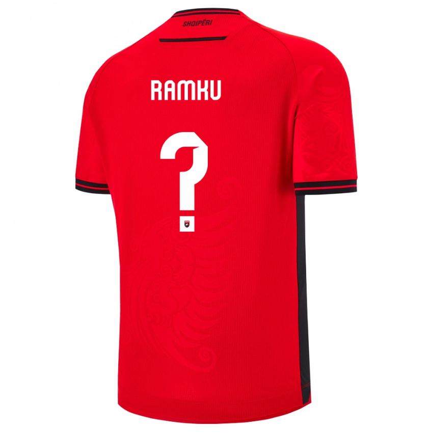 ילדים אלבניה Alex Ramku #0 שחור אדום ג'רזי ביתית 26-28 חולצה קצרה