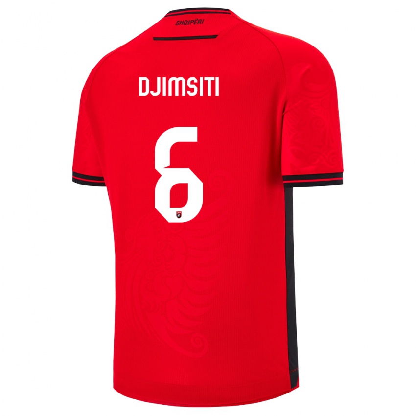 ילדים אלבניה בראט ג'ימסיטי #6 שחור אדום ג'רזי ביתית 26-28 חולצה קצרה