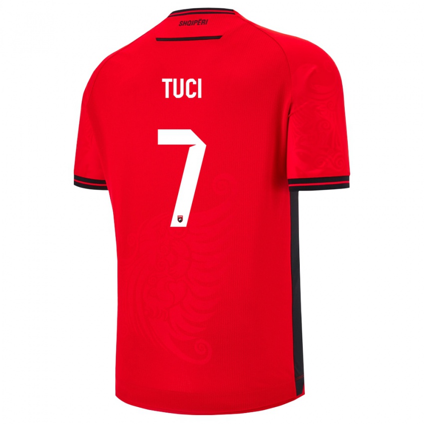 ילדים אלבניה אינדריט טוצי #7 שחור אדום ג'רזי ביתית 26-28 חולצה קצרה