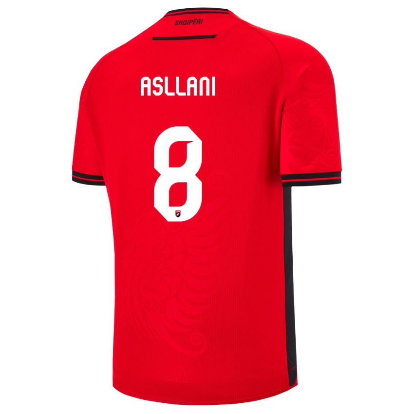 ילדים אלבניה כריסטיאן אסלאני #8 שחור אדום ג'רזי ביתית 26-28 חולצה קצרה