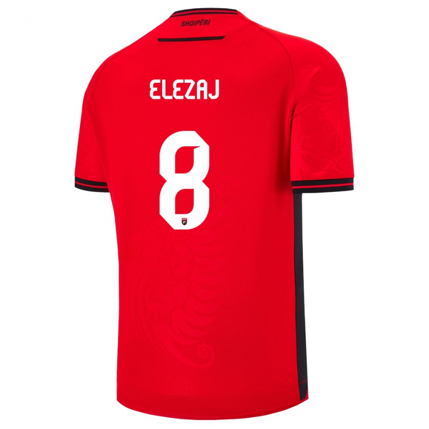 ילדים אלבניה אנדרינה אלזאי #8 שחור אדום ג'רזי ביתית 26-28 חולצה קצרה