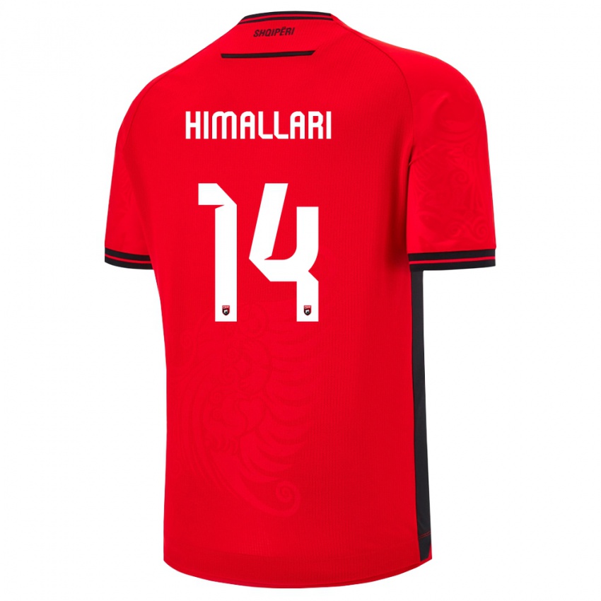 ילדים אלבניה Elson Himallari #14 שחור אדום ג'רזי ביתית 26-28 חולצה קצרה