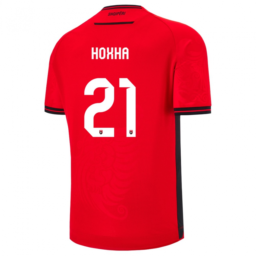 ילדים אלבניה ארבר הוג׳ה #21 שחור אדום ג'רזי ביתית 26-28 חולצה קצרה