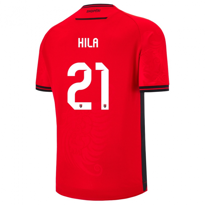 ילדים אלבניה אלמה הילאי #21 שחור אדום ג'רזי ביתית 26-28 חולצה קצרה