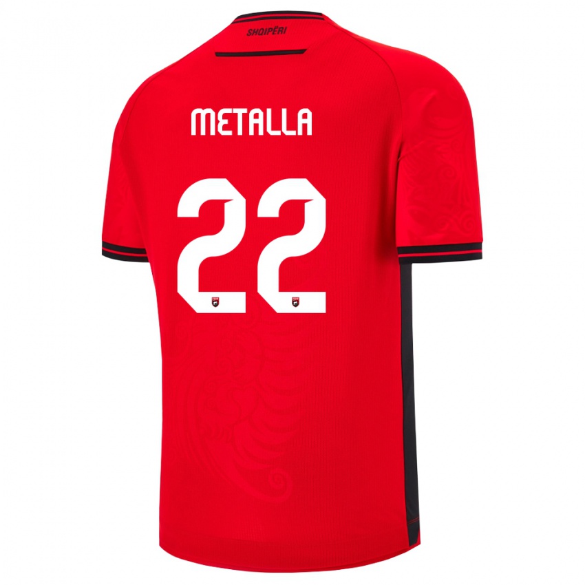ילדים אלבניה מיקאלה טטאללה #22 שחור אדום ג'רזי ביתית 26-28 חולצה קצרה