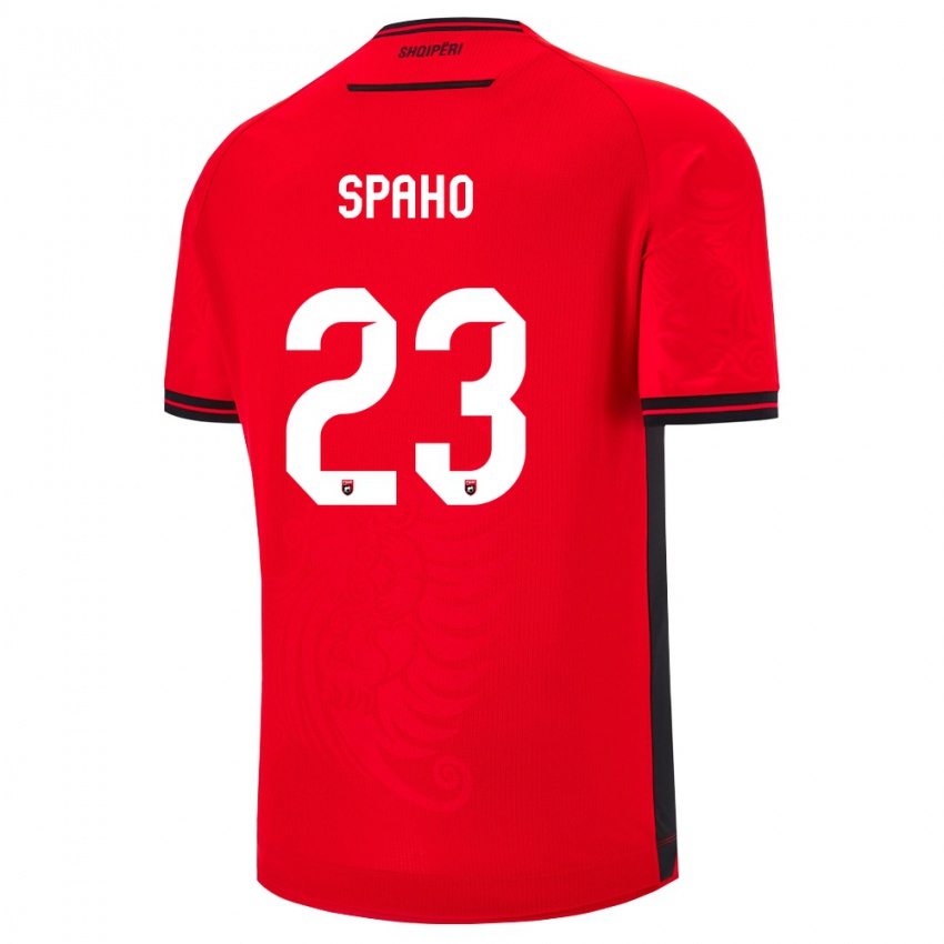 ילדים אלבניה Klesjana Spaho #23 שחור אדום ג'רזי ביתית 26-28 חולצה קצרה