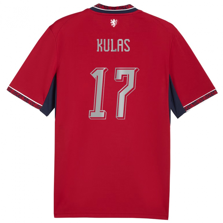 ילדים צ'כיה Martin Kulas #17 אדום לבן כהה ג'רזי ביתית 26-28 חולצה קצרה