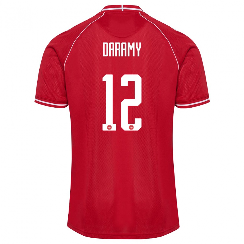ילדים דנמרק Abdul Daramy #12 אדום לבן ג'רזי ביתית 26-28 חולצה קצרה