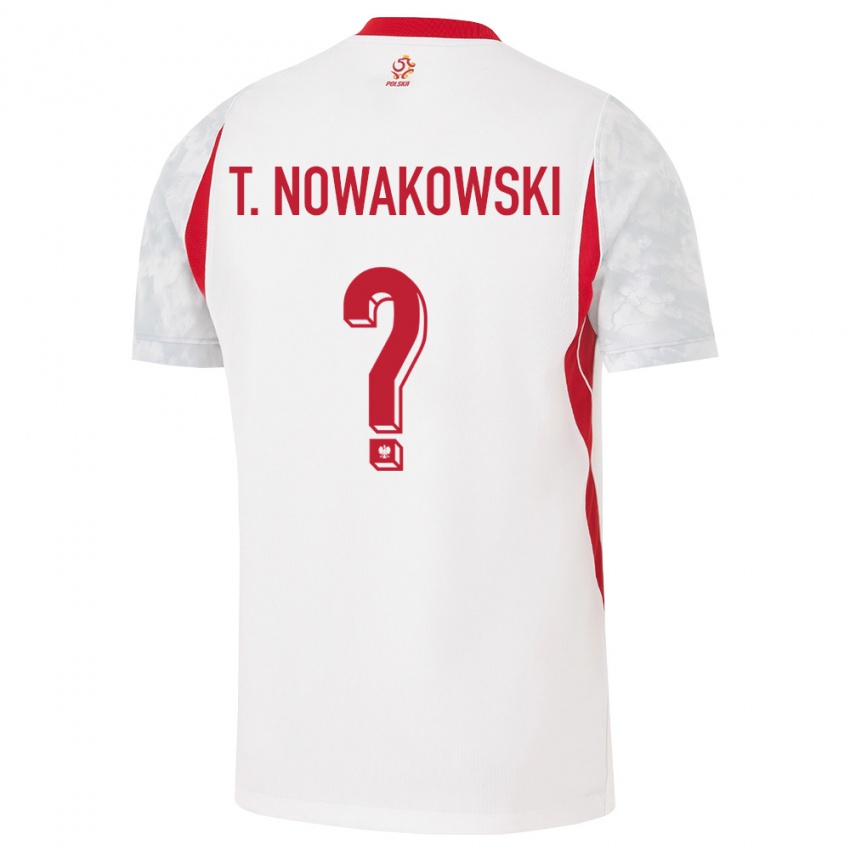 ילדים פולין Tobiasz Nowakowski #0 לבן אדום אפור ג'רזי ביתית 26-28 חולצה קצרה